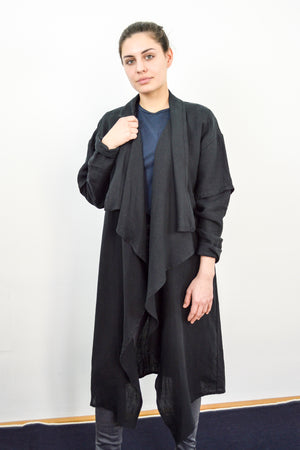 Lou Linen Cardigan Dark