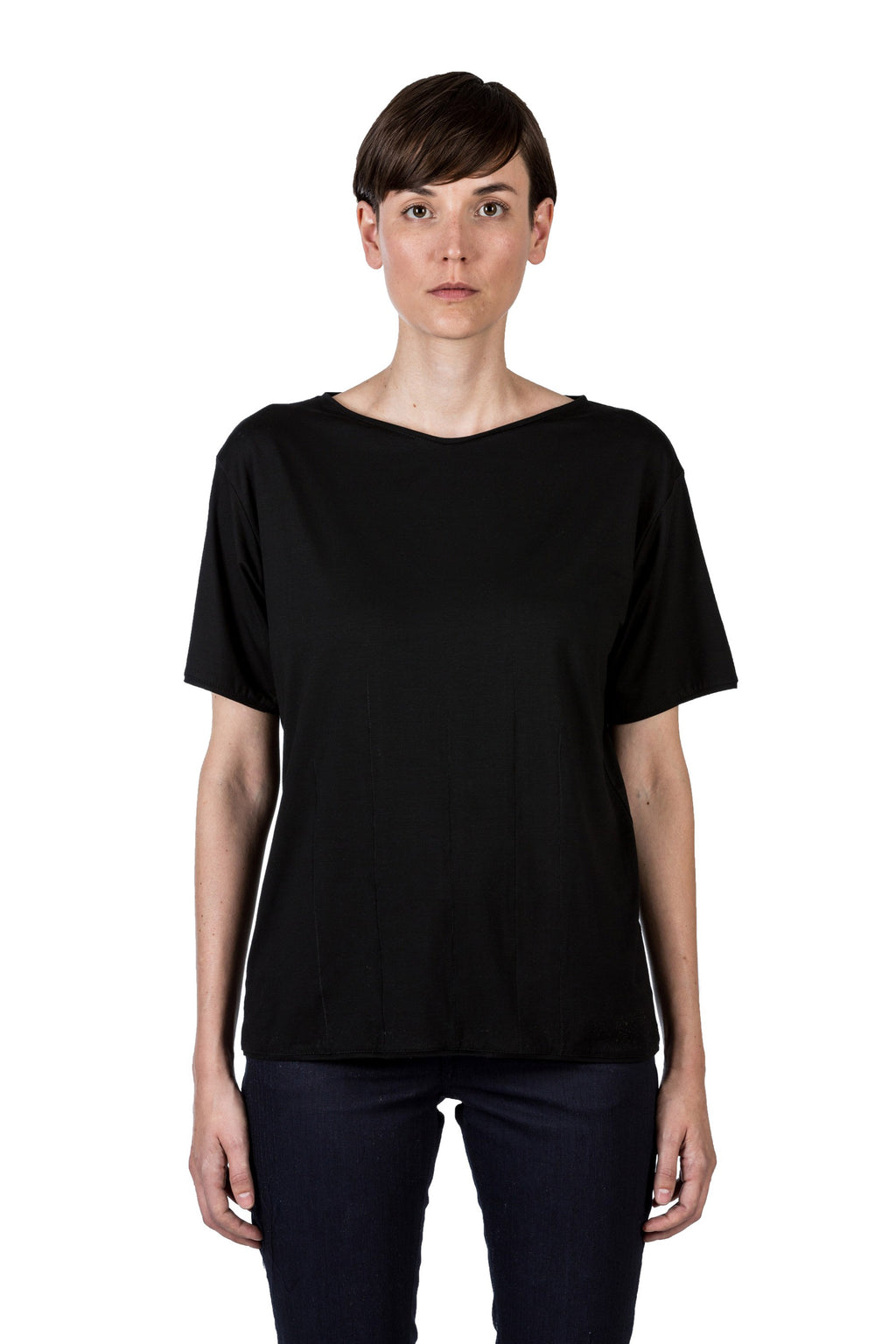 schwarzes Tencel T-shirt, black Tencel Tee, T-shirt, black, schwarz, Lyocell